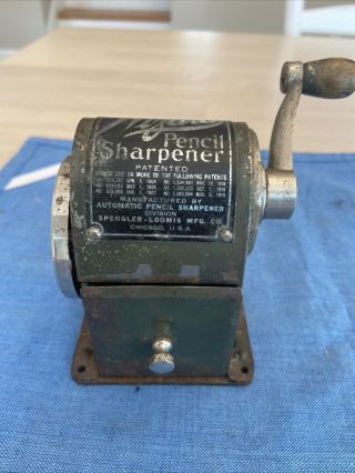 Antique Wizard Pencil Sharpener Automatic Sharpener Co.  Chicago Vintage -