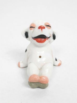Antique Vintage Gotha Pfeffer Porcelain Sitting Smiling Dog Figurine Germany