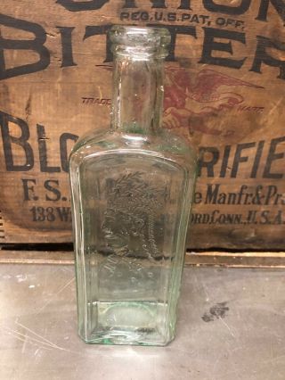 Large Healy & Bigelow Indian Sagwa Antique Patent Quack Medicine Bottle