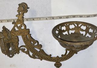 Antique Large Fancy Oil Lamp Wall Sconce Dated 1881