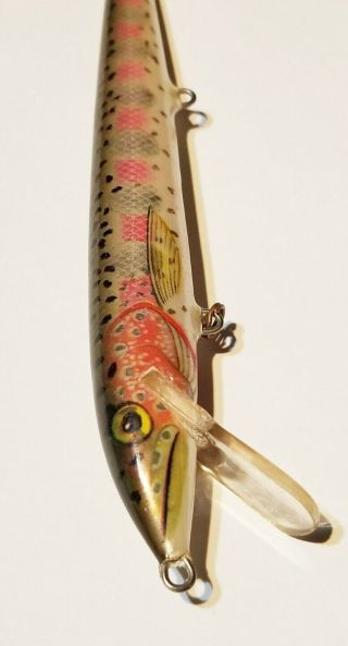 Vintage Finland Rapala Floating Minnow Large Lure Rainbow Trout Pattern