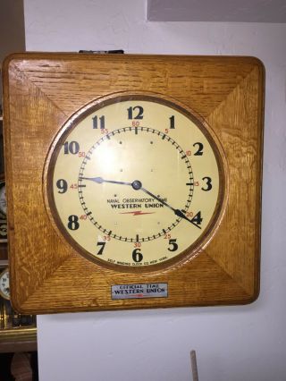 Rare Western Union By Self Winding Clock Company,
