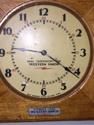 Rare Western Union by Self Winding Clock Company, 2