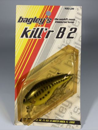 Vintage Bagley’s Diving Kill’r B2 Bass In Old Florida Package