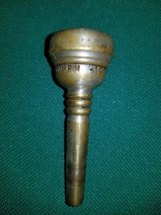 Very Rare Vintage Rudy Muck Cushion Rim 19c Trumpet Silver Plated Mouthpiece