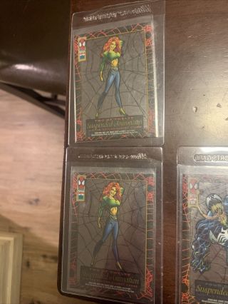 Rare Fleer 1994 Marvel W/ Spiderman Suspended Animation Limited Edition Cards