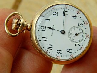 Antique Ladies Gold Filled Pocket Watch 0 Size 7 Jewel Waltham Grade 110 @ 1907