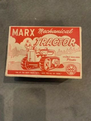 Marx Litho Tin & Plastic Mechanical Tractor Vintage & Rare With Box