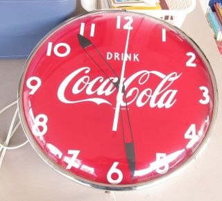 Rare Vintage Coca - Cola Round Clock