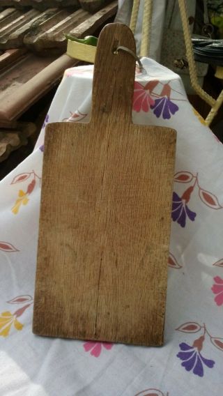 Antique Primitive Old Wooden Wood Bread Cutting Board Plate