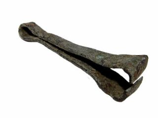 Roman Period Compact Bronze Medical Tweezers,  As Found,