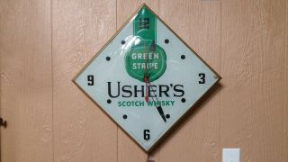 Vintage Rare 1960’s Usher’s Scotch Whiskey Pam Clock Electric Lighted Fully Work
