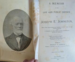 Rare First Edition : Memoir Of Confederate General Joseph E.  Johnston 1891