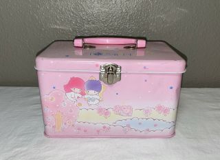 Rare Vintage Sanrio Little Twin Stars⭐️ 1989 Pink Metal Tin Box Carrying Case