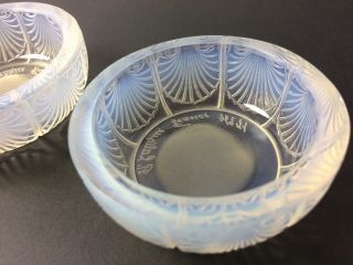 Pair Vintage Crystal Lalique COQUILLES Art Deco France Seashell Rare Open Salts 3