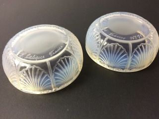 Pair Vintage Crystal Lalique COQUILLES Art Deco France Seashell Rare Open Salts 4