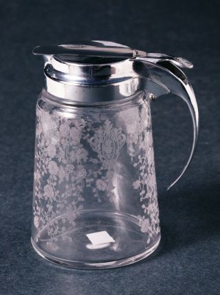 Rarely Seen Syrup W/ Chrome Drip - Cut Top - Cambridge - Rose Point - Thumb Slide