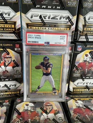 2001 Topps 328 Drew Brees Rookie Psa 9 Rare Only 887 Exist