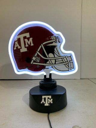 Texas A&m Aggies Neon Helmut Lamp 12 " X 10 " Gift Rare