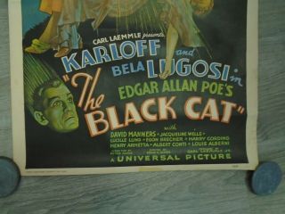 RARE VINTAGE 1934 THE BLACK CAT MOVIE POSTER Boris Karloff 5
