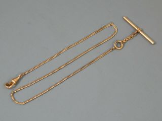 Antique Victorian Yellow Gold Filled Pocket Watch Chain T - Bar 16 "