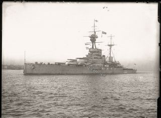 Rare Glass Negative Battleship Hms Revenge Vickers Barrow In Furness Churchill