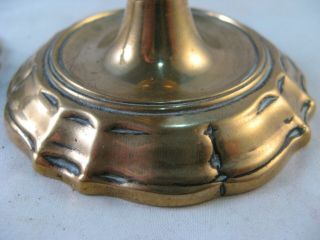 Pr.  18th.  C.  Brass Candlesticks Rare Shape and Size 3