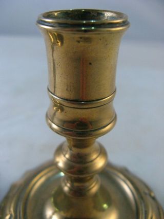 Pr.  18th.  C.  Brass Candlesticks Rare Shape and Size 4