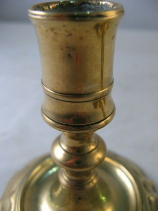 Pr.  18th.  C.  Brass Candlesticks Rare Shape and Size 5