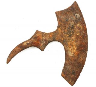 Ancient Rare Viking European Medieval Iron Battle Axe Halberd Poleaxe 14 - 16th Ad