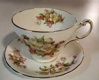 Vintage Victoria Bone China Floral Hand Painted Tea Cup England With Flowers