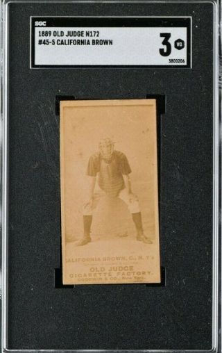1887 N172 Old Judge California Brown Sgc 3 Vg,  York Giants,  Extremely Rare