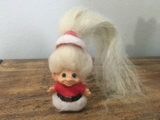 Rare 1960s 1.  5 " Vintage Scandia House Mrs Santa Claus Pencil Topper Troll Doll