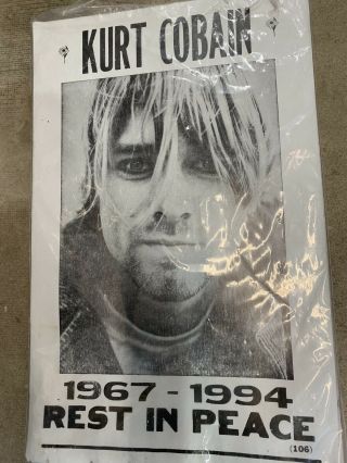 Rest In Peace 1967 - 1994 Kurt Cobain Rare Vintage Poster 14x22 " Cardstock -