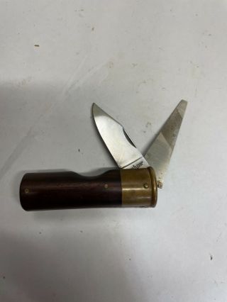 Rare Kershaw 12 Gauge Japan Wood Shotgun Shell 2 Blade Pocket Knife