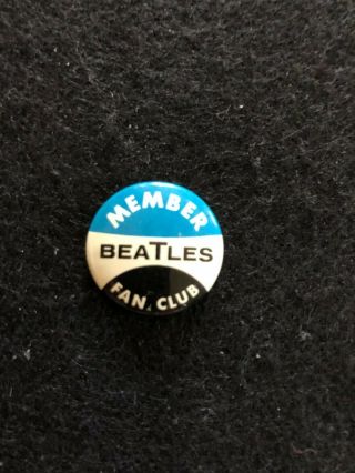 Beatles Fan Club Member Pin 1964 Vintage - Rare Blue Color