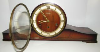 German Westminster Quarter Hour Westminster Chime Mantle Clock Big 8 - day Rare 2