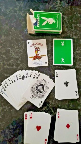 Vintage Playboy Playing Cards Green & Orange Deck Us Playing Card Co Rare