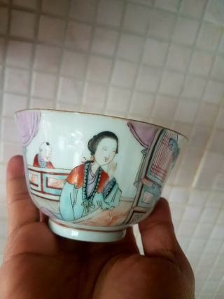 Rare Late Qing or Republic Chinese Porcelain Qianjiang Cai Bowl Artist Signed 3