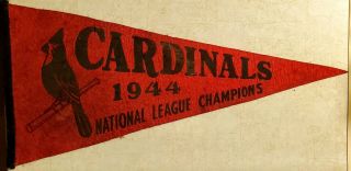 Very Rare Vintage 1944 St.  Louis Cardinals National League Championship Pennant