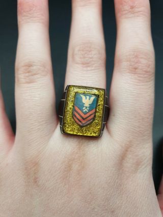 Vintage 1940s World War Two Very Rare Us Navy Sweetheart Ring