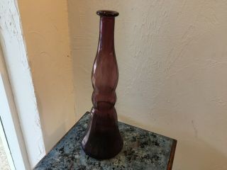 VINTAGE Empoli genie bottle antique purple hand blown glass GORGEOUS RARE 4