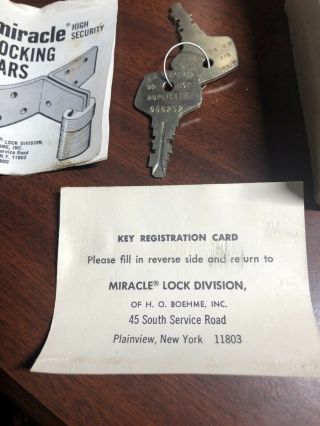 Vintage Military US Miracle Lock Div.  Mod SPL,  Papers,  Keys Padlock RARE 2