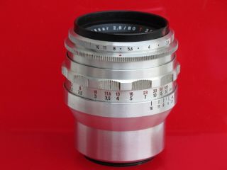 Rare Carl Zeiss Jena 80mm F:2.  8 T Tessar Lens In M42 Mount,
