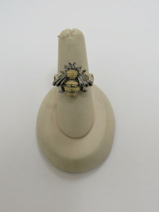 Designer Lagos Sterling Silver 18k Rare Wonders Honey Bee Ring,  Size 7