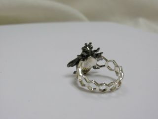 Designer Lagos Sterling Silver 18K Rare Wonders Honey Bee Ring,  size 7 4