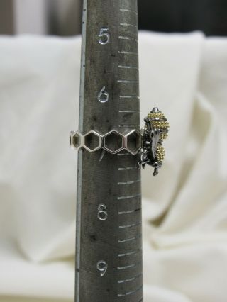 Designer Lagos Sterling Silver 18K Rare Wonders Honey Bee Ring,  size 7 6