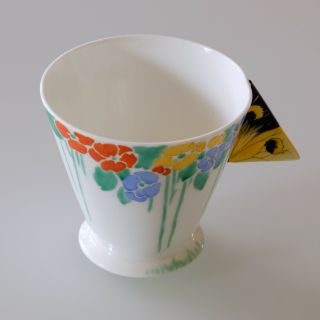 Rare Vintage Shelley Art Deco " Butterfly Handle " 11757 Mode,  Tea Cup C.  1930