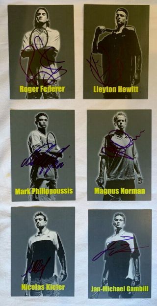 Roger Federer,  Safin,  Hewitt,  13 signed ATP 2001 autograph tennis cards RARE 3