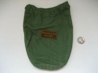 Vintage Green Tiffany & Co York Anti Tarnish Presentation Storage Bag Pouch